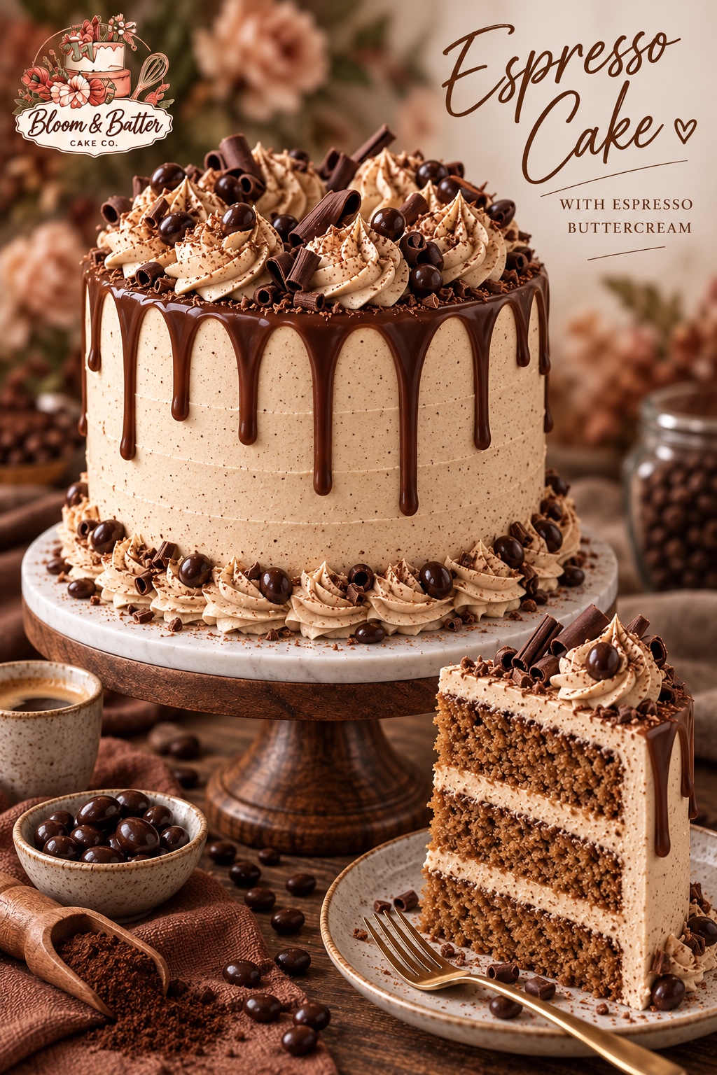 Espresso premium cake concept